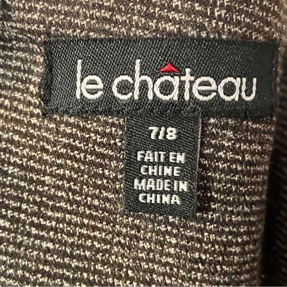 LE CHATEAU Vintage Midi Skirt Brown Leather Belt Design Lined Preppy Corpcore - Picture 4 of 13